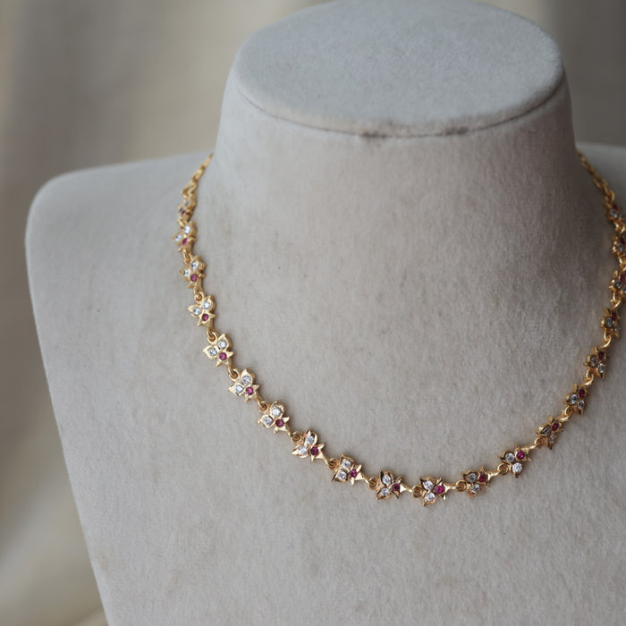 Heritage gold plated pearl choker short necklace set H2189
