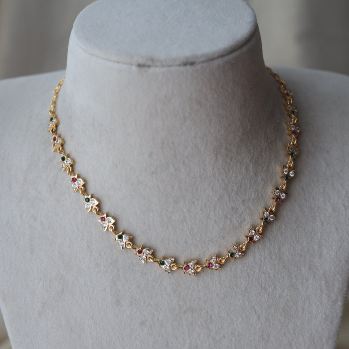 Heritage gold plated choker short necklace H2792