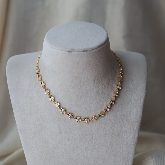Heritage gold plated choker short necklace H2792