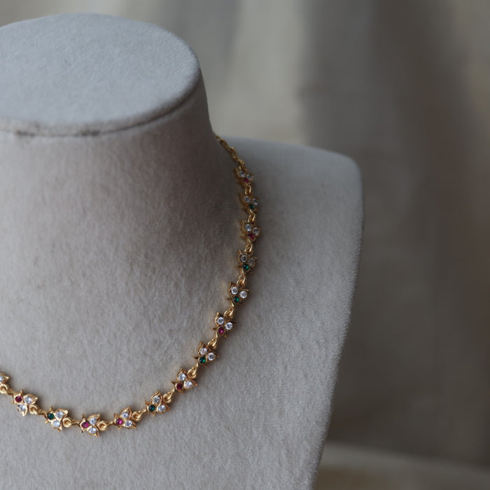 Heritage gold plated choker short necklace H2792
