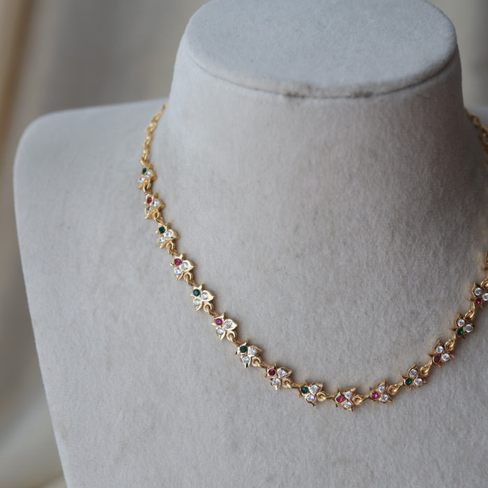 Heritage gold plated choker short necklace H2792