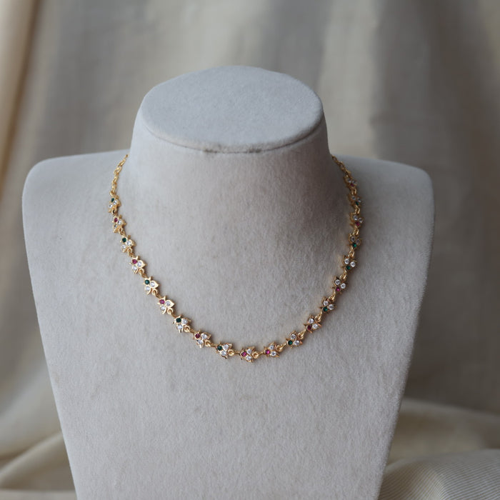 Heritage gold plated choker short necklace H2792