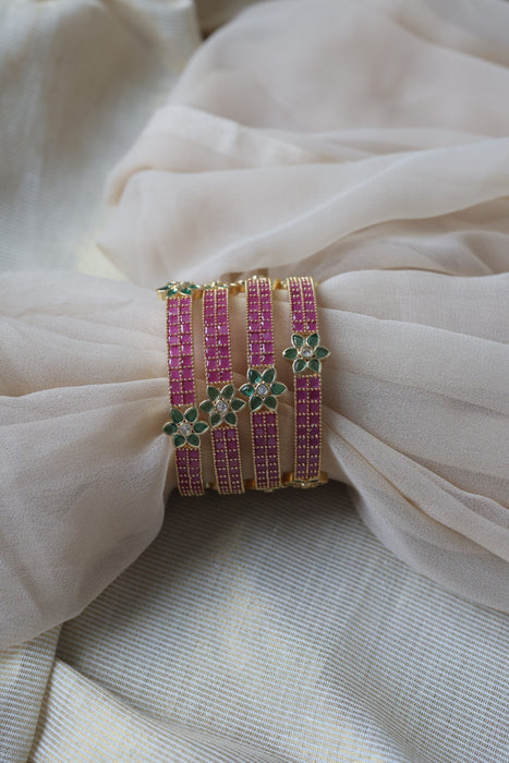 Heritage gold plated white stone bangle HB6531