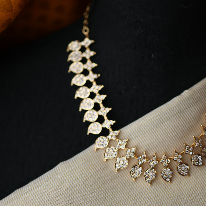 Heritage gold plated mango short necklace H642