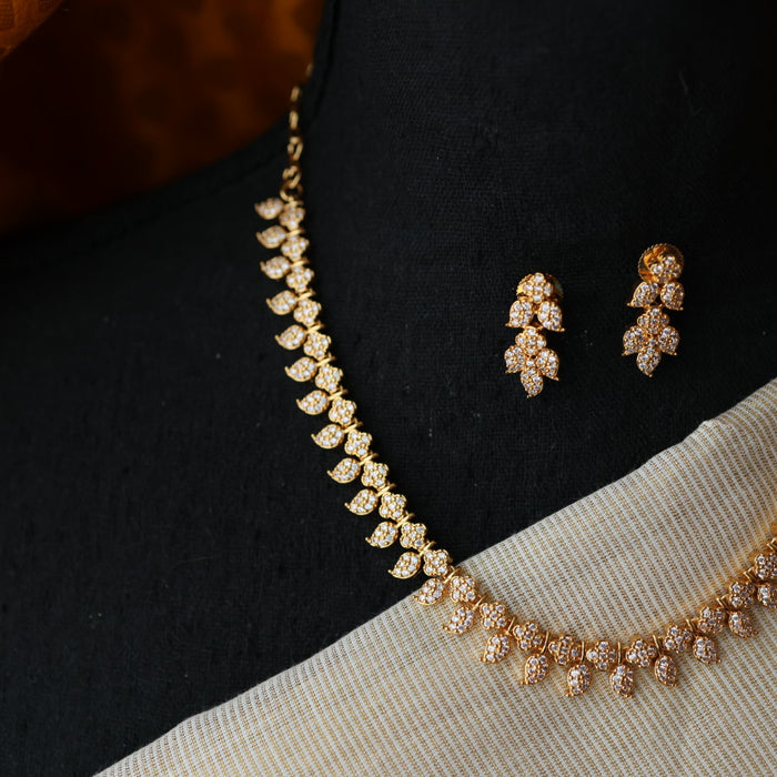 Heritage gold plated mango short necklace with earrings H2321