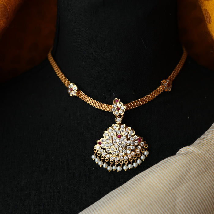 Heritage gold plated short necklace H2322