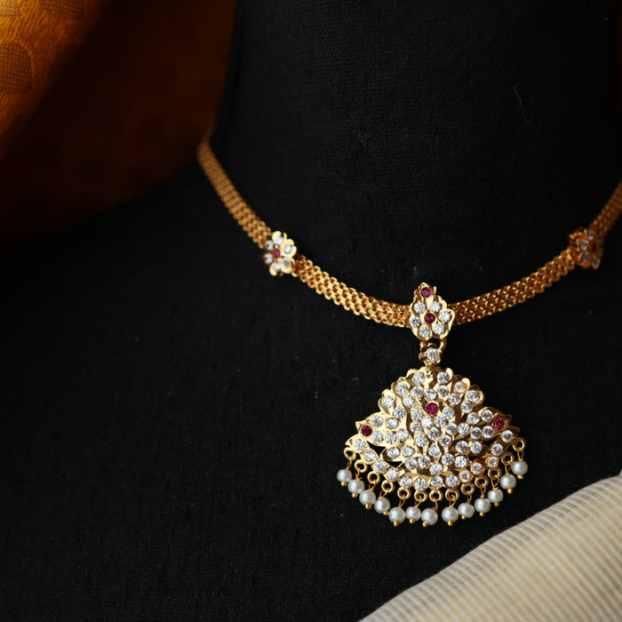 Heritage gold plated short necklace H2322