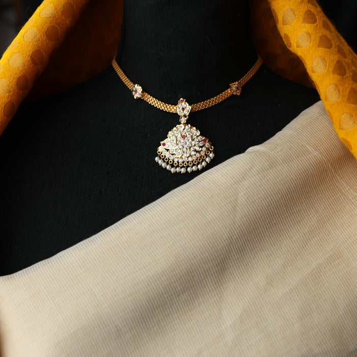 Heritage gold plated short necklace H2322