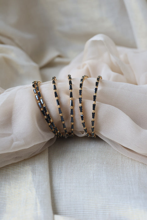 Heritage gold plated white stone bangle HB6531