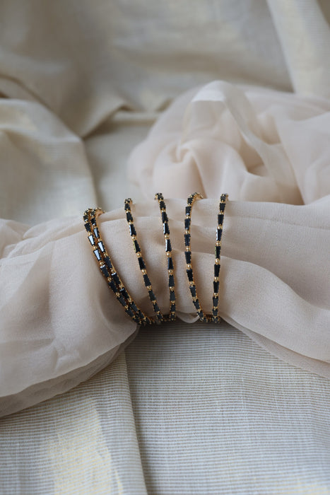 Heritage gold plated white stone bangle HB6531