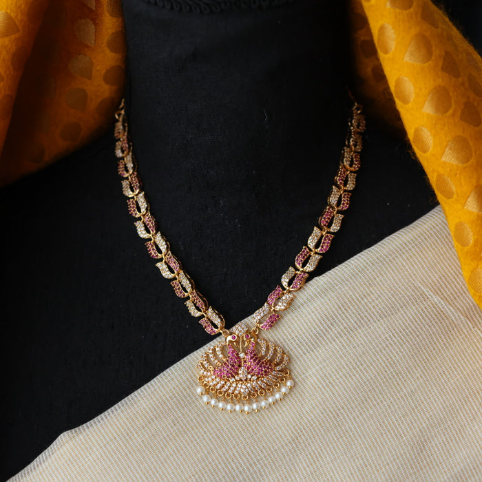 Heritage gold plated short necklace with earrings H8779