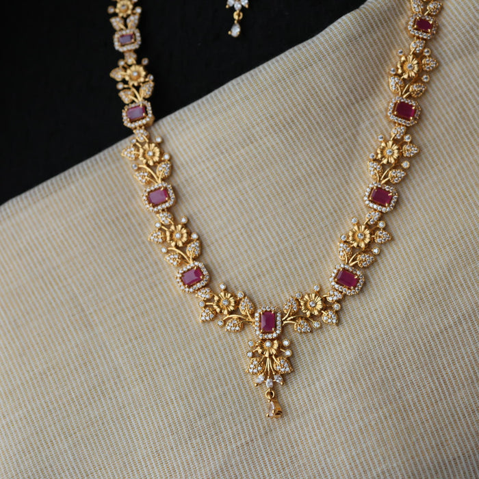 Heritage gold plated long necklace HL889