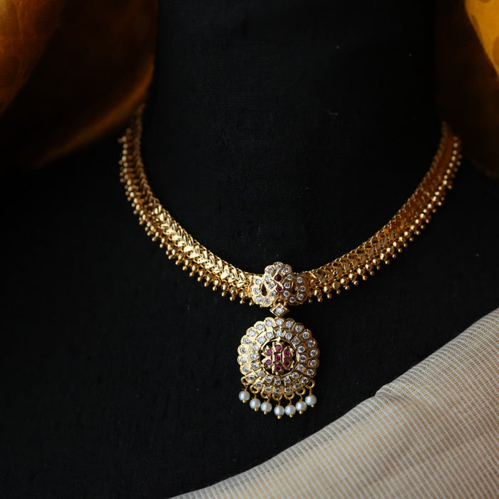 Heritage gold plated short necklace H4335