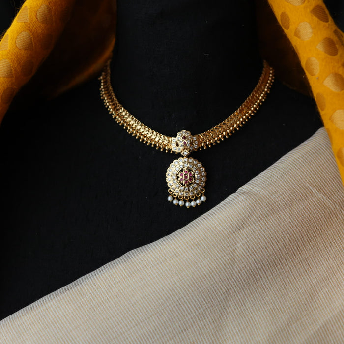 Heritage gold plated short necklace H4335