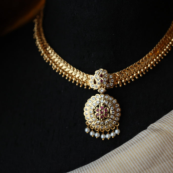 Heritage gold plated short necklace H4335