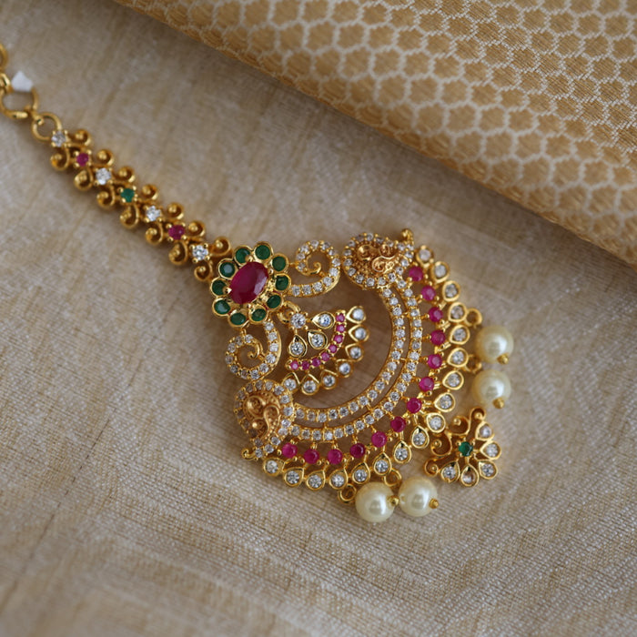 Heritage gold plated multi stone tikka TH255