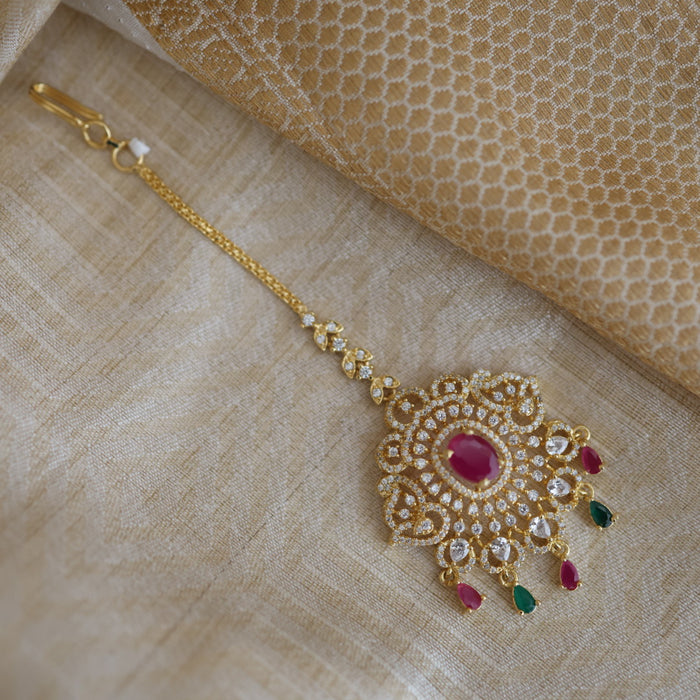 Heritage gold plated multi stone tikka TH235