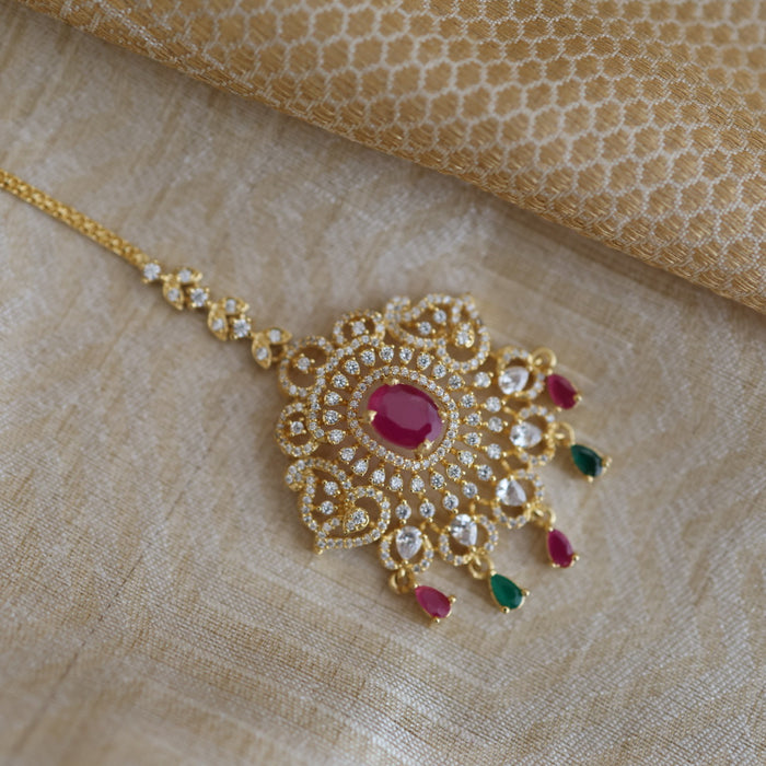 Heritage gold plated multi stone tikka TH235