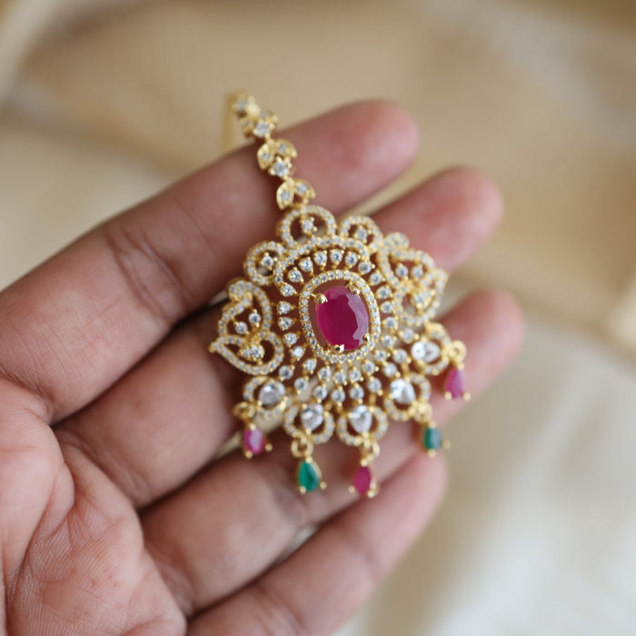 Heritage gold plated multi stone tikka TH235