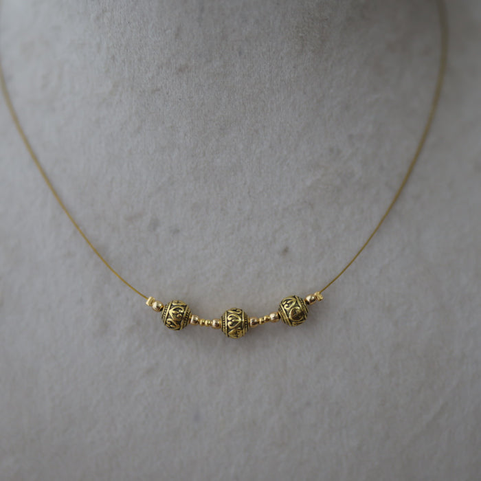 Antique invisible coin design pendant necklace IN15633