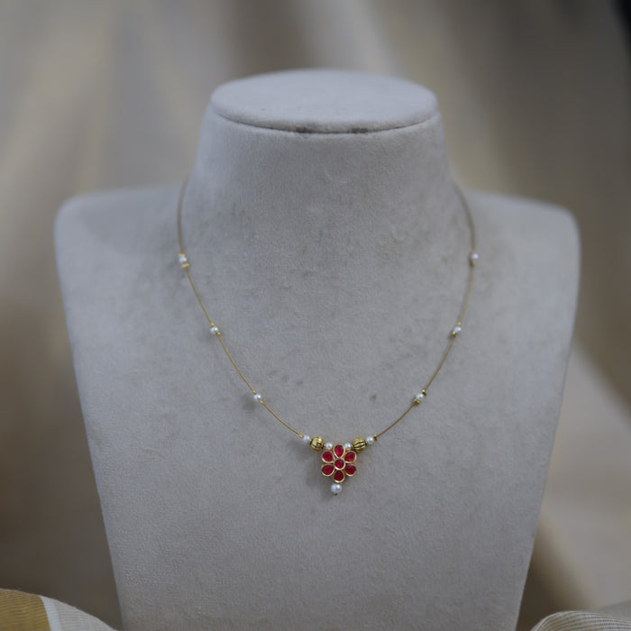 Antique invisible ruby pendant necklace IN452