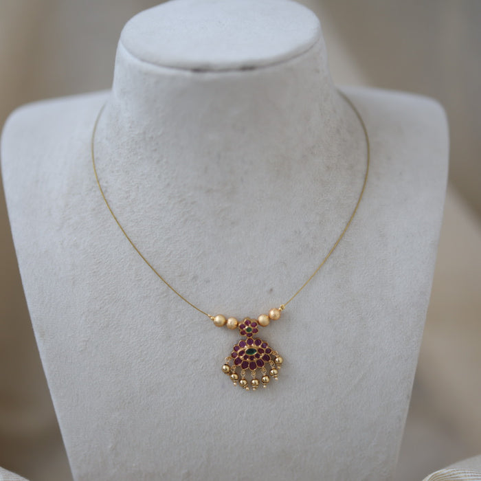 Antique invisible ruby pendant necklace IN452
