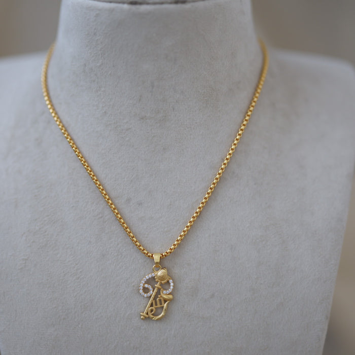 Heritage gold plated simple chain with OM pendant HC5452