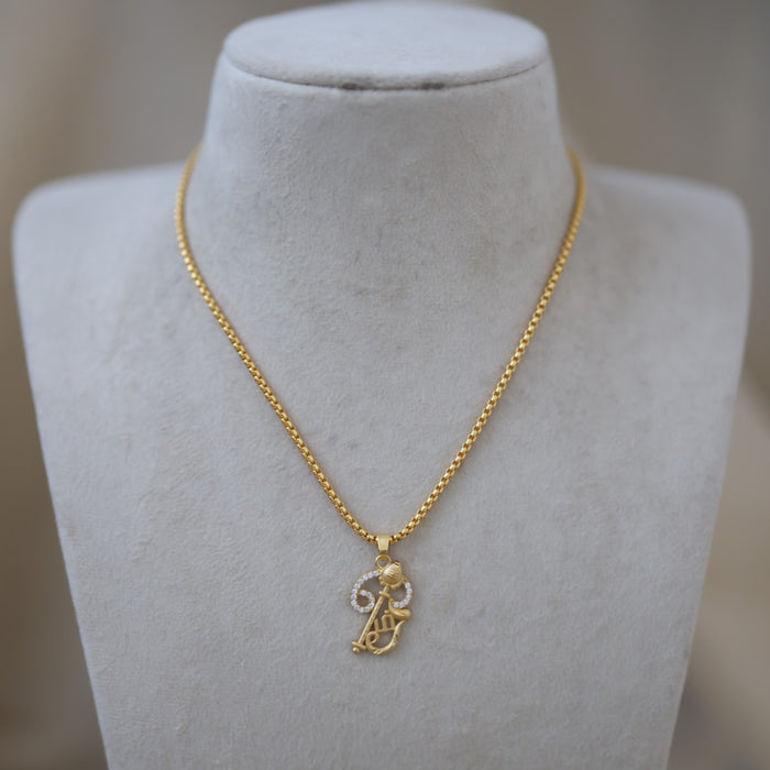 Heritage gold plated simple chain with OM pendant HC5452