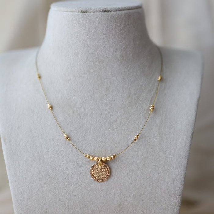 Heritage gold plated coin design invisible necklace IN2344