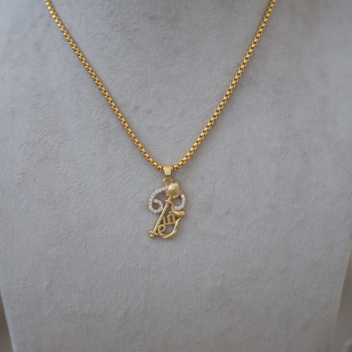 Heritage gold plated simple chain with OM pendant HC5452
