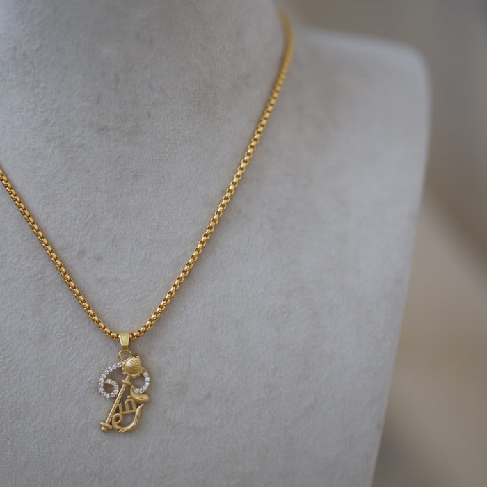 Heritage gold plated simple chain with OM pendant HC5452