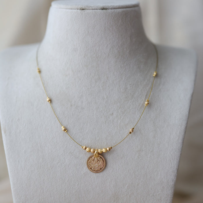 Heritage gold plated coin design invisible necklace IN2344