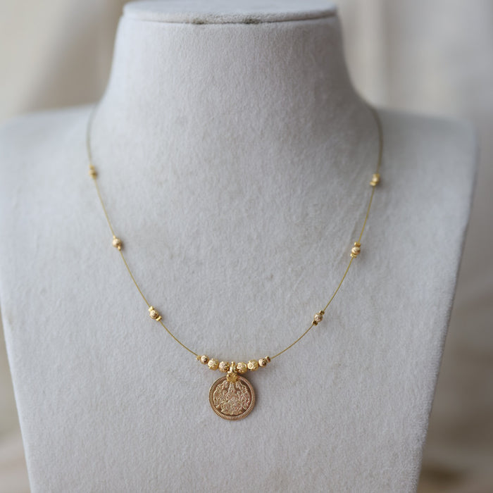 Heritage gold plated coin design invisible necklace IN2344