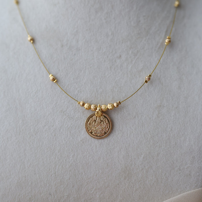 Heritage gold plated coin design invisible necklace IN2344