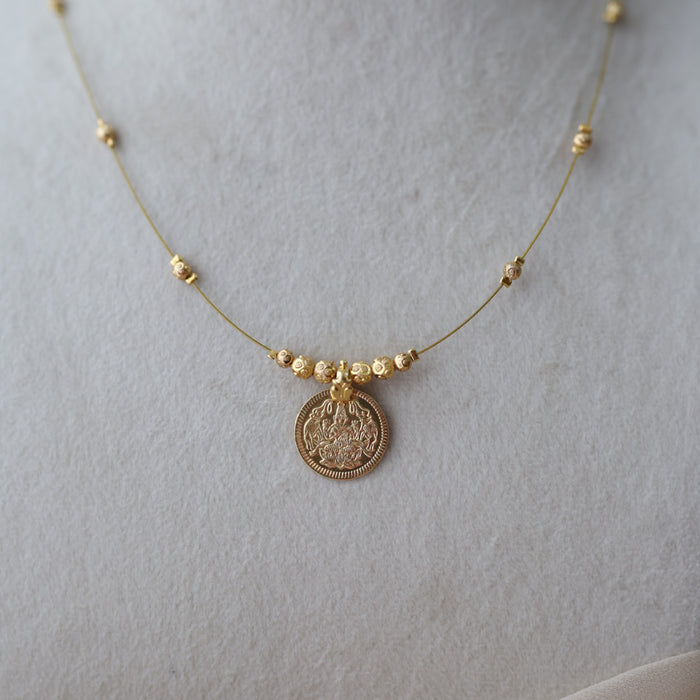 Heritage gold plated coin design invisible necklace IN2344