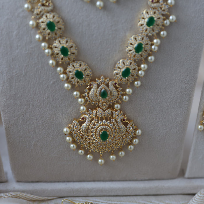 Heritage gold plated short and long necklace set with earrings HPS271