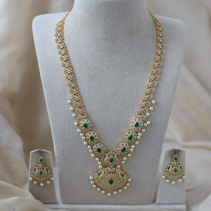 Heritage gold plated short and long necklace set with earrings HPS271