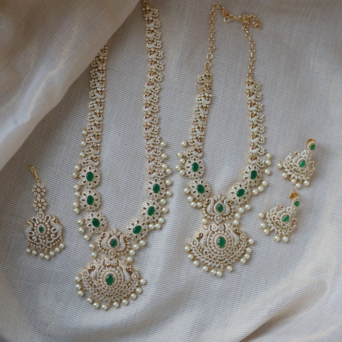 Heritage gold plated short and long necklace set with earrings HPS271