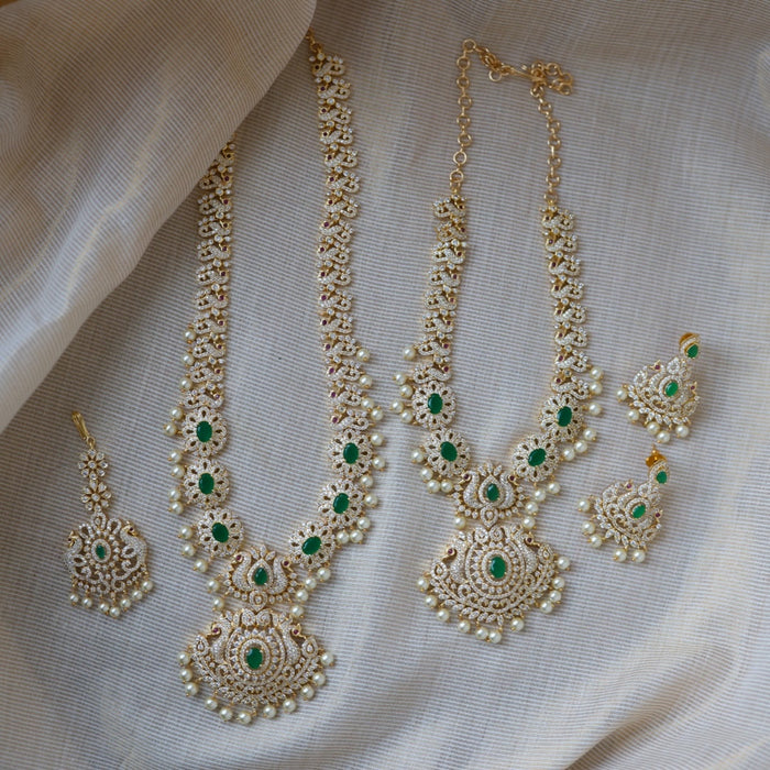 Heritage gold plated short and long necklace set with earrings HPS271
