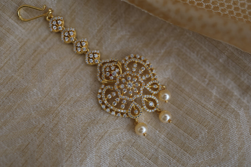 Trendy stone and pearl maang tikka TH278