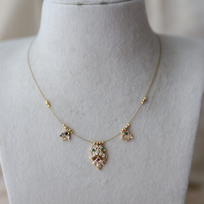 Heritage gold plated multi stone invisible necklace IN1334