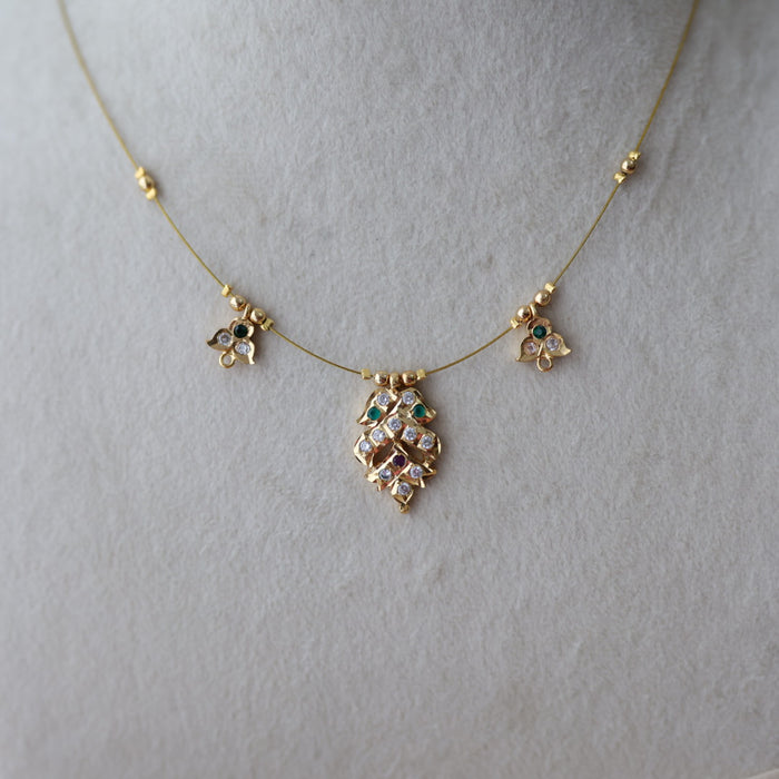 Heritage gold plated multi stone invisible necklace IN1334