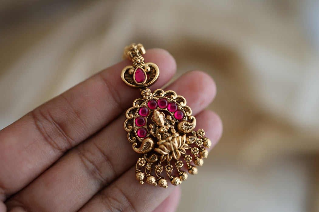 Antique ruby maang tikka TA3371