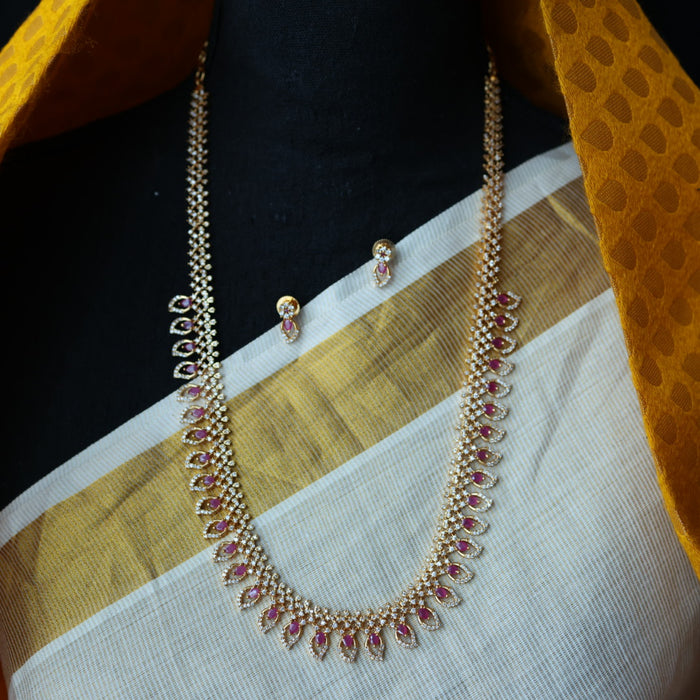 Heritage gold plated mango long necklace with earrings HL580