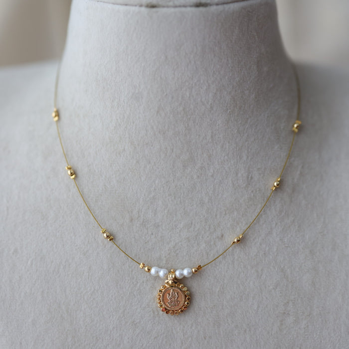 Heritage gold plated coin design invisible necklace IN1333