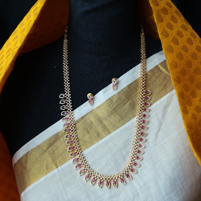 Heritage gold plated mango long necklace with earrings HL580