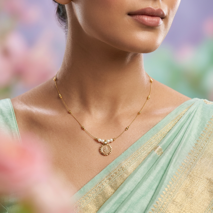 Heritage gold plated coin design invisible necklace IN1333