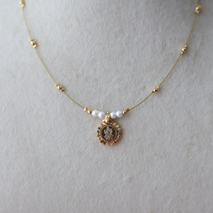 Heritage gold plated coin design invisible necklace IN1333