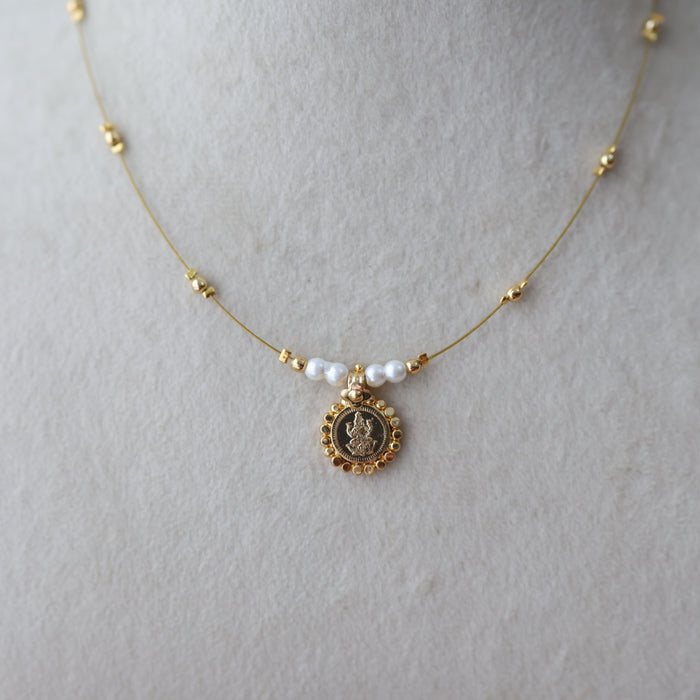 Heritage gold plated coin design invisible necklace IN1333