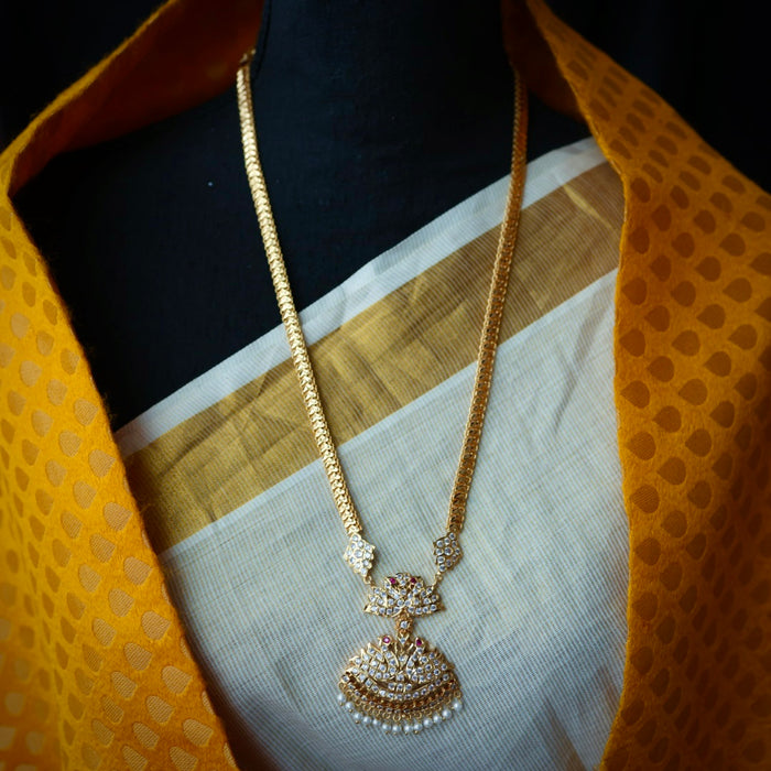 Heritage gold plated mango long necklace with earrings HL581